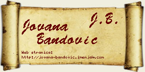 Jovana Bandović vizit kartica